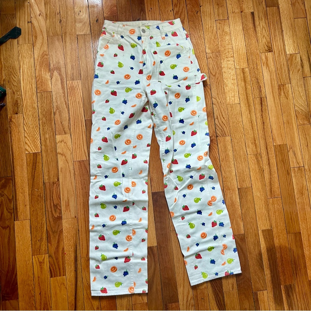 PacSun Fruit Print White Pants